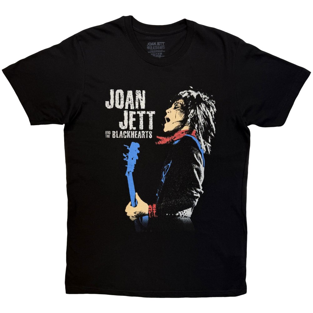 Joan Jett & The Blackhearts - Blue Guitar Mens Tshirt - Black